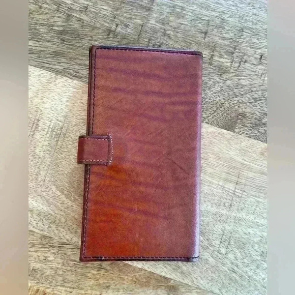 Vintage 70s Princess Gardner Cowhide Split Leather Wallet Brown with Blk detail - Picture 2 of 6